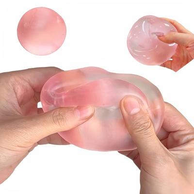 Pink Maltose Squishy Toys Mochi Anti Stress Sensory Fidget Toy Soft Simulated Transparent Maltose Slow-rebound Decompression Toy