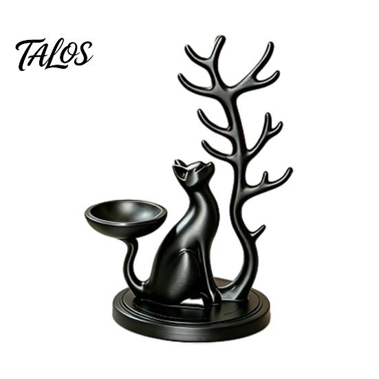 Decorative Trinket Tray Cute Cat Tree Branch Jewelry Organizer, 3D Printed Earring Bracelet Hair Bedroom Dresser Decor Tie Storage Holder, Display