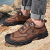 Fashion Spring Outdoor Men's Wear Resistant Hiking Shoes Genuine Leather Casual Shoes High Quality Platform Climbing Shoes Boots for Men