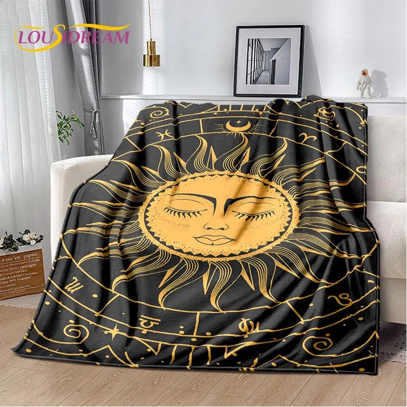 Mysteriou Tarot Sun Moon Mandala Magic Soft Flannel Blankets,Throw Blanket Comfortable Blanket for Picnic Beds Sofa Home Bedroom