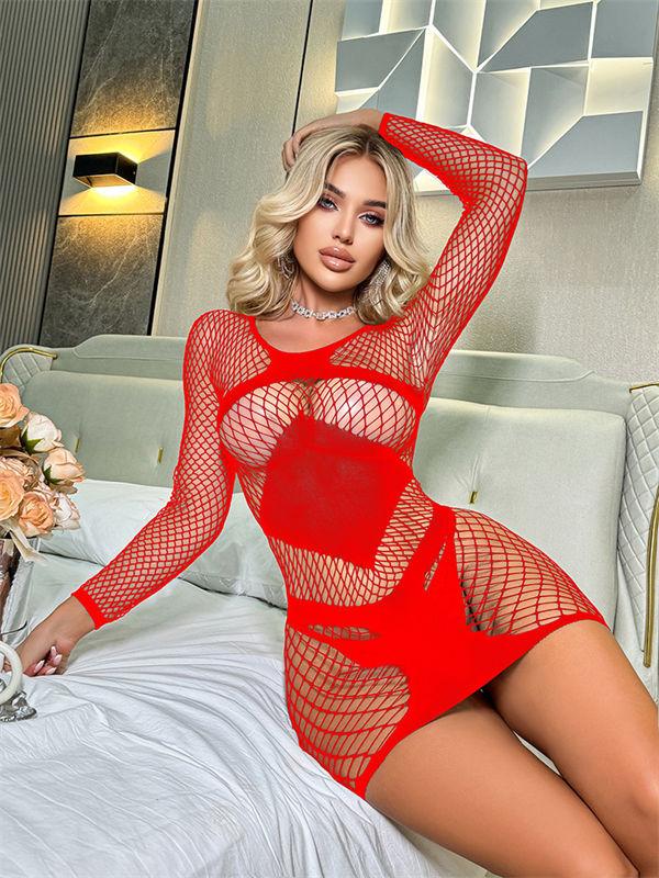 Sexy Black Lingerie Fishnet Babydoll Bodysuit Dress Nightwear Lingerie for Women Adult Sex Costume GZW