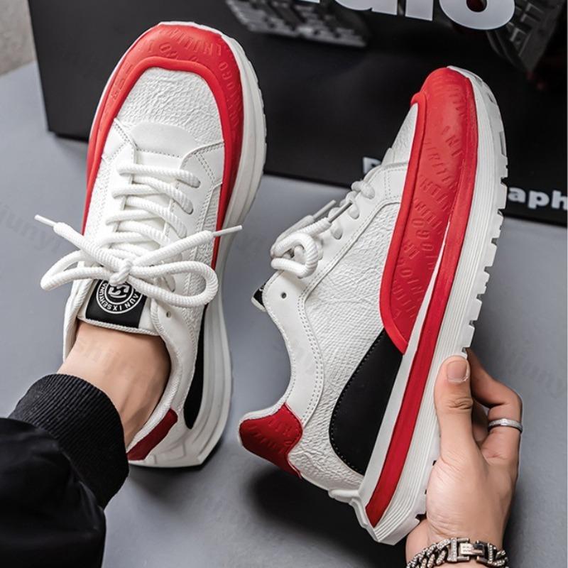 Fashion men's sports shoes Low-Top Thick-Heel Casual Trendy Lace Up sneakers of sport Block Design Versatile Comfortable running shoes