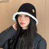 Hat Women's Temperament Imitation Lamb Velvet Bucket Hat In Winter Warmth and Cold Showing Face Little Fisherman's Hat