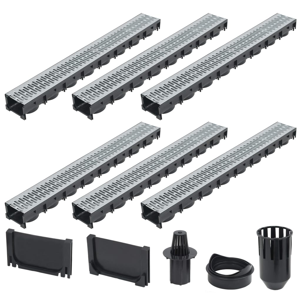 Drainage Channels 6 pcs Galvanized Steel 6 m