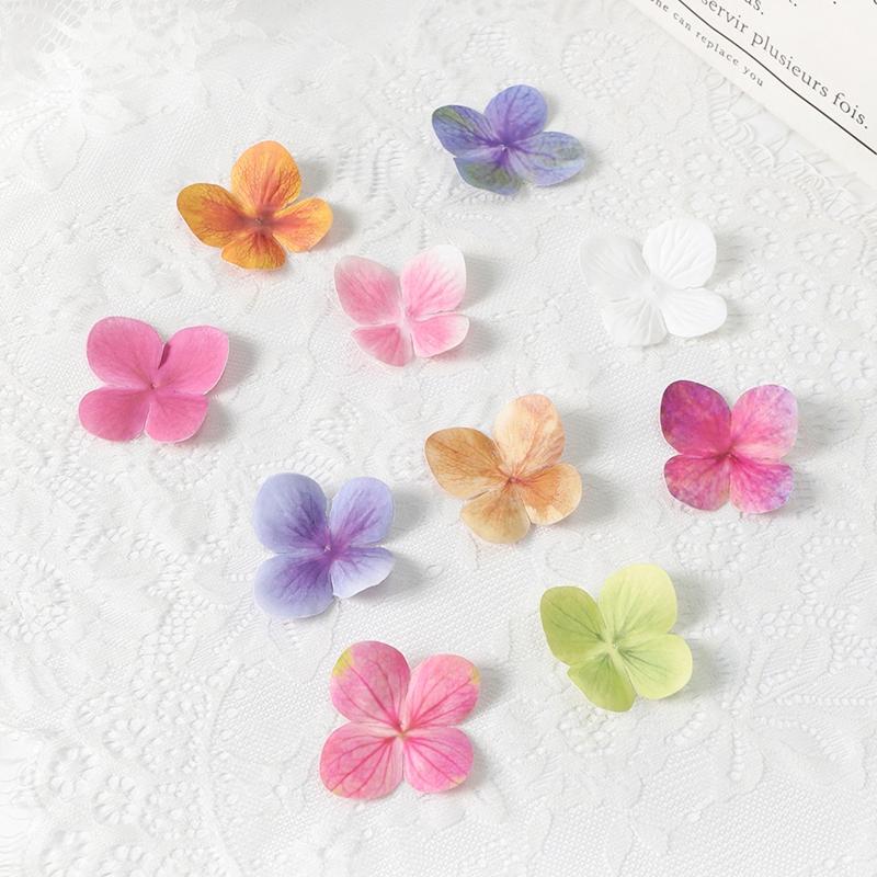 50/100/200Pcs 4.5cm Silk Artificial Hydrangea Flowers Petal Fake Flower for Home Room Decor Wedding Decoration Party Supplies