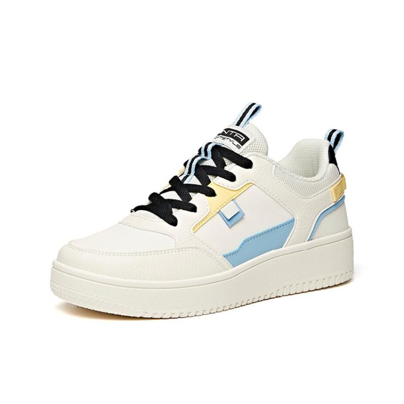 Anta Slip Resistant, Abrasion Resistant, Lightweight Low Top Skateboard Shoes Women's White Black Blue Sneakers 922358066-15