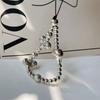 Silver Color Cell Phone Straps Silver Heart Phone Lanyard Heart Phone Charms Phone Beaded Rope