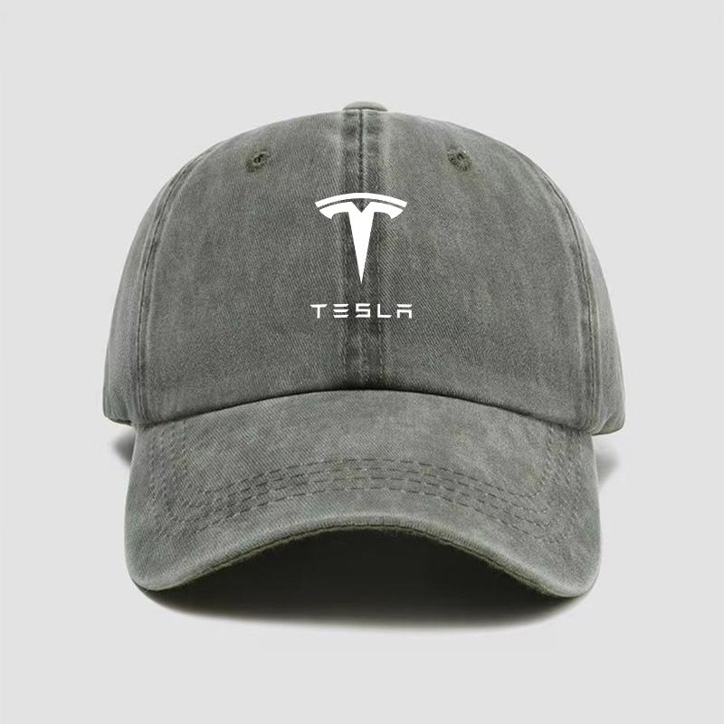 Fashion Vintage Car Logo Baseball Hat Adjustable Hip Hop Duckt Cap For Tesla Model X Model Y Model 3 Model S Cybertruck Roadster