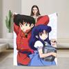 Couverture Anime Ranma 1/2 Polaire Imprimée Respirante Légère Jeté de Lit Quilt d'Extérieur