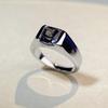 S925 Sterlingsilber Unisex-Ring mit grauem und schwarzem Diamant-Eisblumenschliff