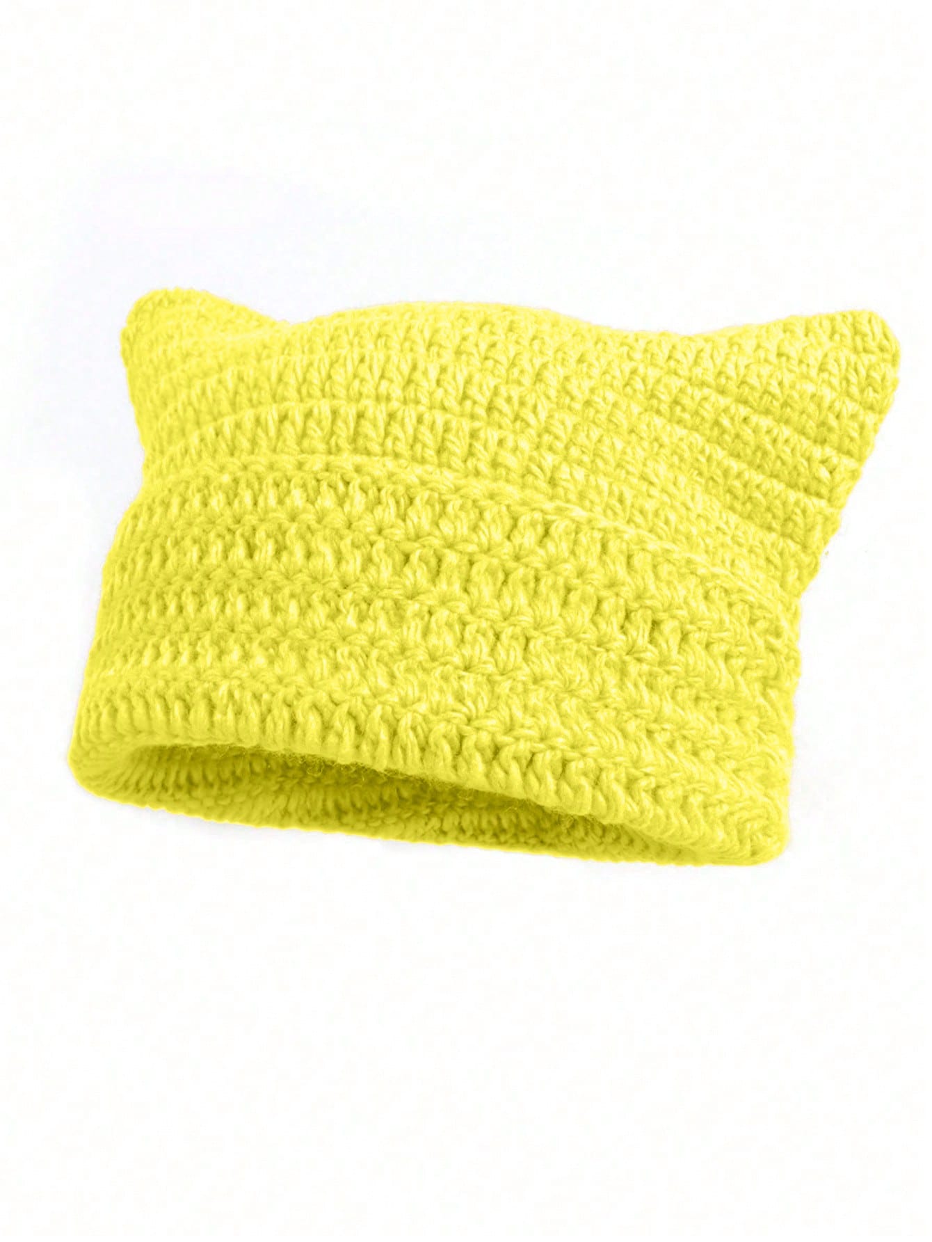 

Крючком Милая Шапка-бини с кошачьими ушками для женщин Зимняя Полосатая Корейская Мода Y2K Хип-хоп Косплей Вязаная Уличная одежда Мужская Шапка-чулок жёлтый