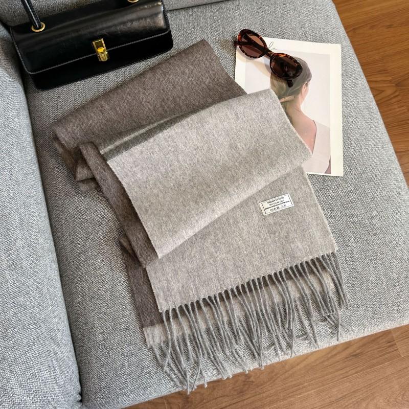 100% Wool Knitted Scarf Unisex Winter Warm Accessory Classic Plaid Long Neck Wrap Men Women