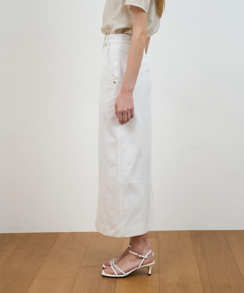Dehebe Minimal Cotton Long Skirt [Ivory]