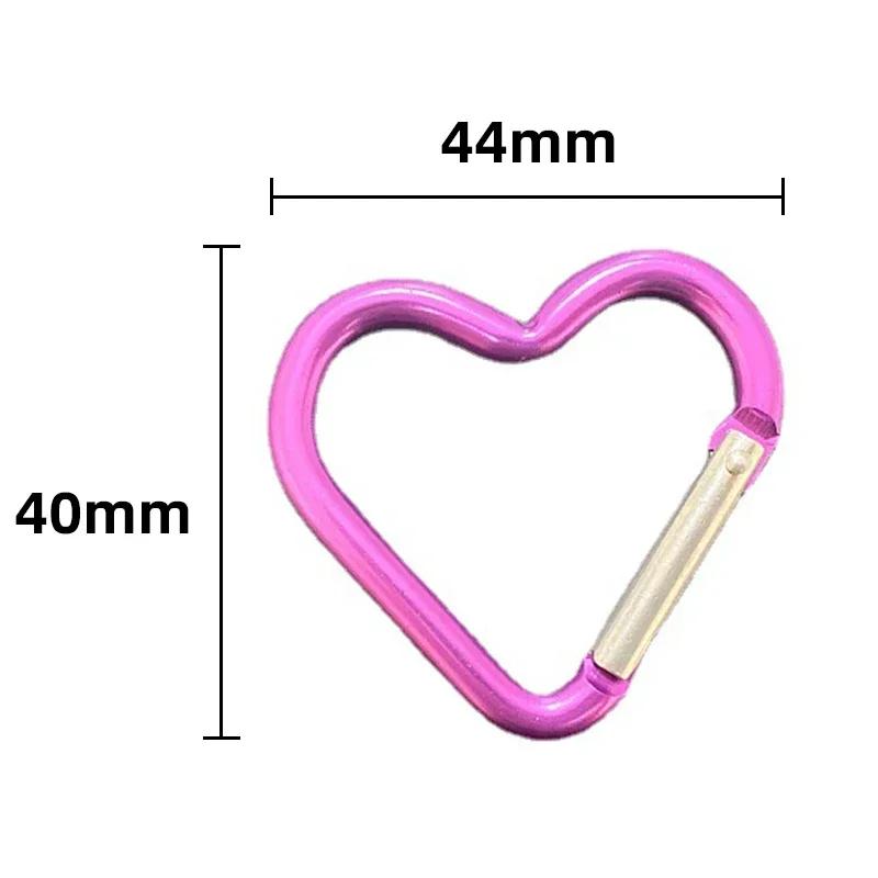 1PC Heart-shaped Aluminum Carabiner Keychain Clip Outdoor Tools Water Bottle Keyring Hook Hanging Buckle Travel Kit Accessories