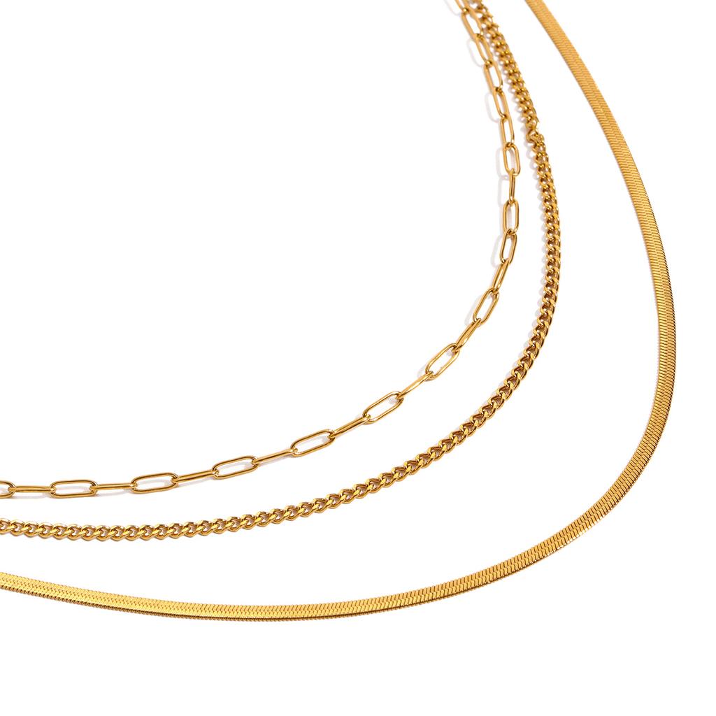 Youthway Versatile Statement  Gold Plated Stainless Steel Multi Layer Chain Necklace Anti Allergic Fashion Women Jewelry Gift