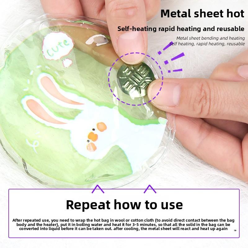 Winter Self-heating Cartoon Hand Warmer Carry Cute Round Break Hot Water Bag Can Be Reused