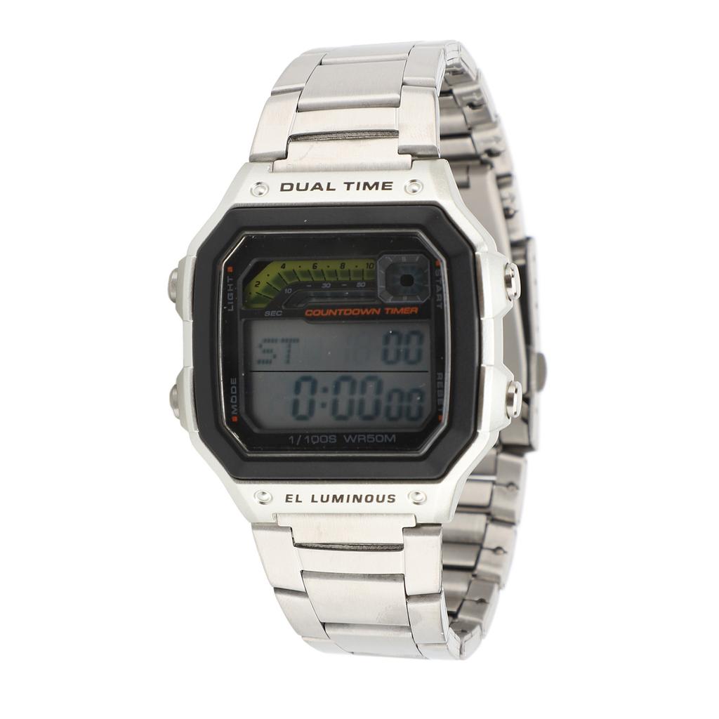 Digital Sports Watch Outdoor Stainless Steel Strap LED Backlight Digital Display Electronic Watch Luminous Men Outdoor