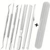 3/10Pcs Stainless Steel 7 Piece Pedicure Manicure Tool Kit Non Slip Handle Storage Case For Home Salon Nail Care