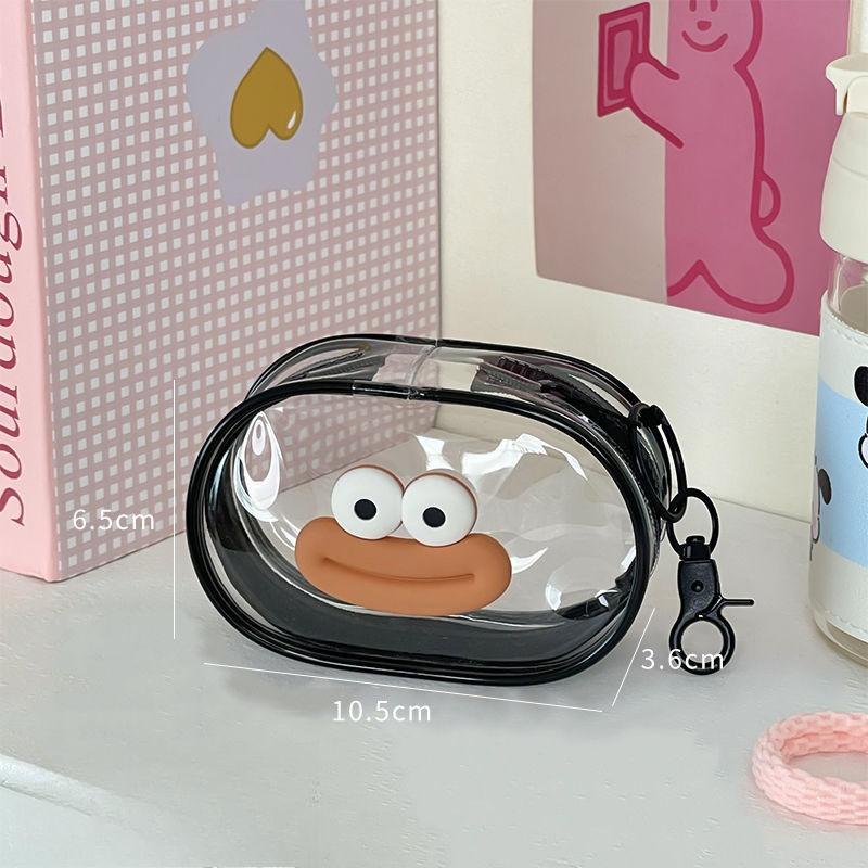 Funny Sausage Mouth Doll Storage Bags for Women Bag Pendant Transparent PU Mini Storage Bag Multifunctional Organization Gifts