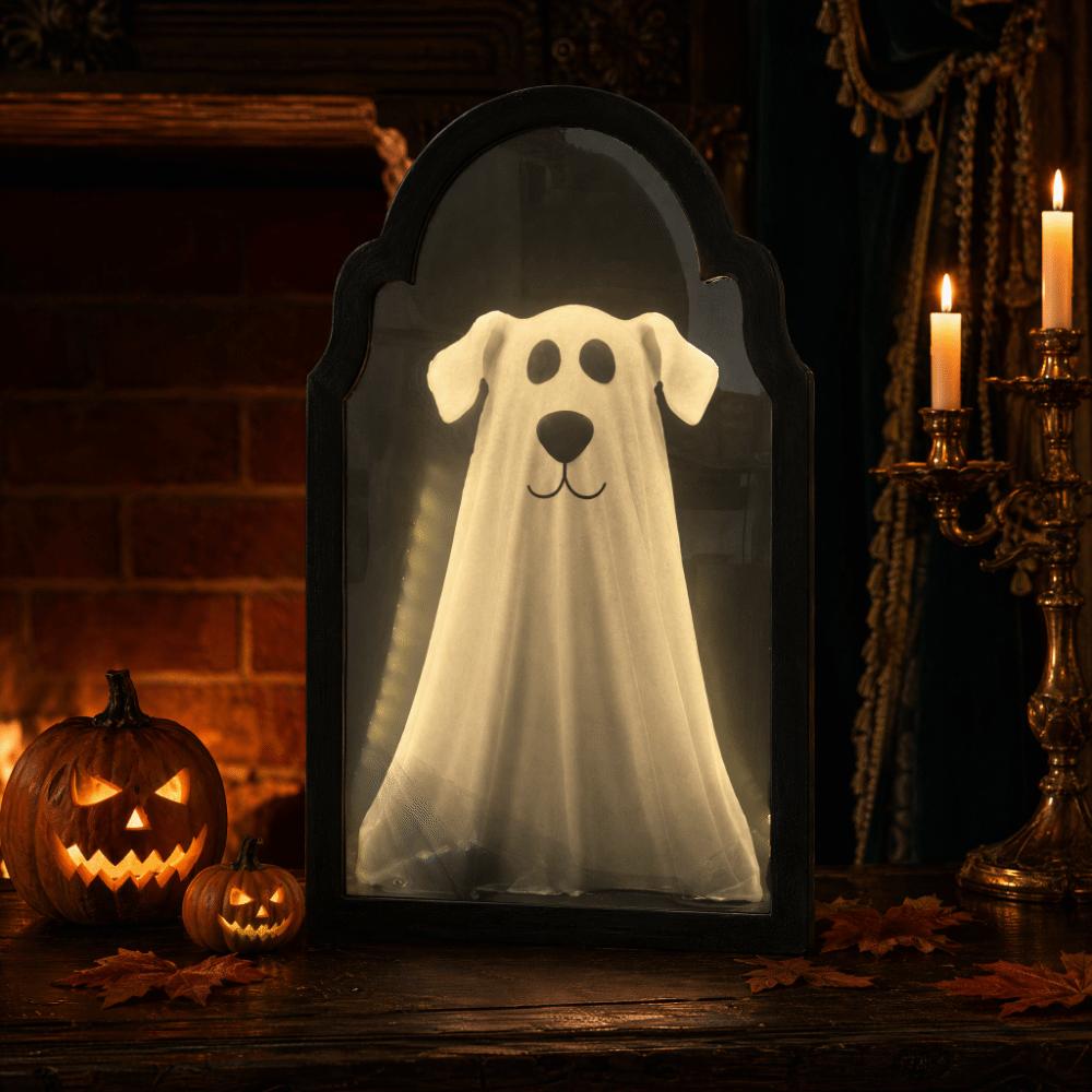 Batteriebetriebener Geister-Wandspiegel Leuchtende Halloween-Wanddekoration Leuchtende Geisterdekoration Innenbereich Zuhause
