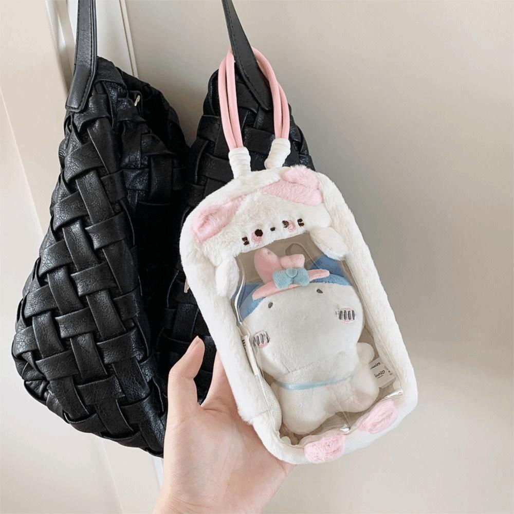 Cartoon Transparent Data Cable Storage Bag Portable Dustproof Doll Bag Pendant Plush Doll Out Bag