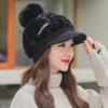 Women's Korean Style Rabbit Fur Duckbill Cap: Cute, Warm, and Versatile for Autumn and Winter