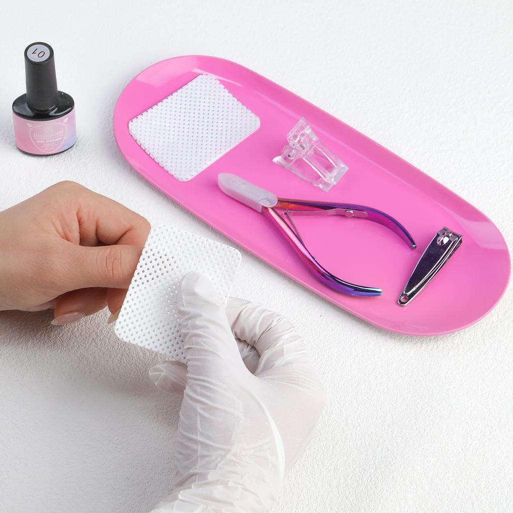 Stainless Steel Jewelry Tray Nail Art Desktop Tool Storage Tray Oval Metal Tray
