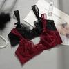 Women’s Ultrathin Lace Bras Breathable Push Up Brassiere Sexy French Romantic Beautiful Underwear Sweet Bow Trim Female Bras