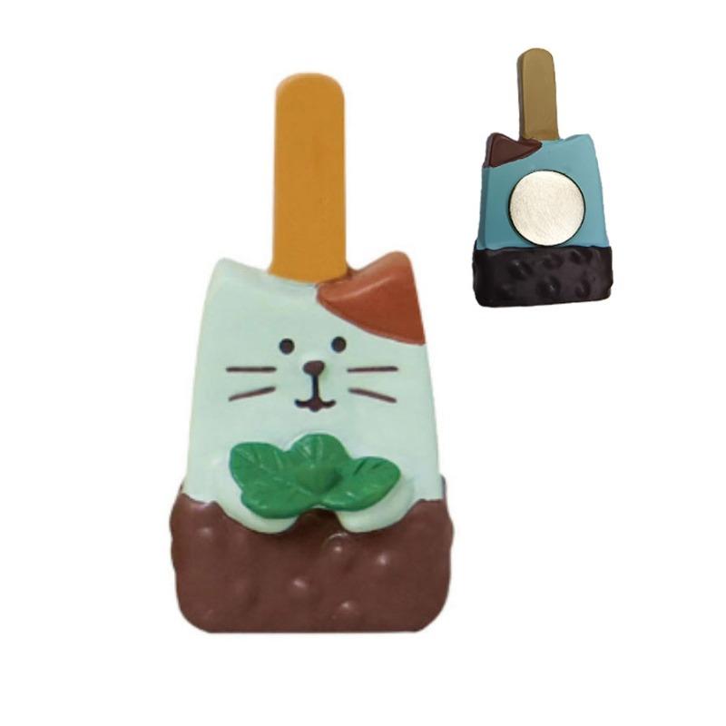 Japanese cat refrigerator sticker, grocery zakka cute bread coffee shop decoration gift miniature resin ornament