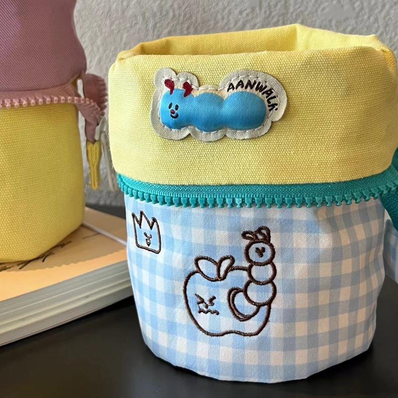 

{Summer2} {Summer2} Simple Vertical Flip Pencil Bag Cartoon Large Capacity Students Pen Pouch School Stationery Storage Bag