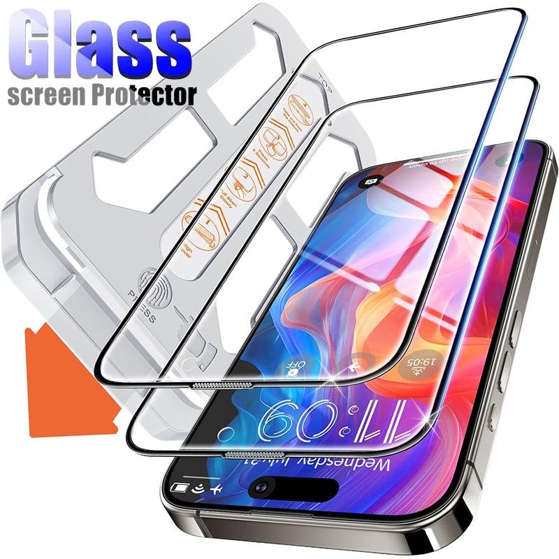 

5PCSPara iphone 17 promax/17 pro/ fácil de instalar protetores de tela de vidro temperado para iphone17 privacidade/hd filmes de vidro transparente iphone 11