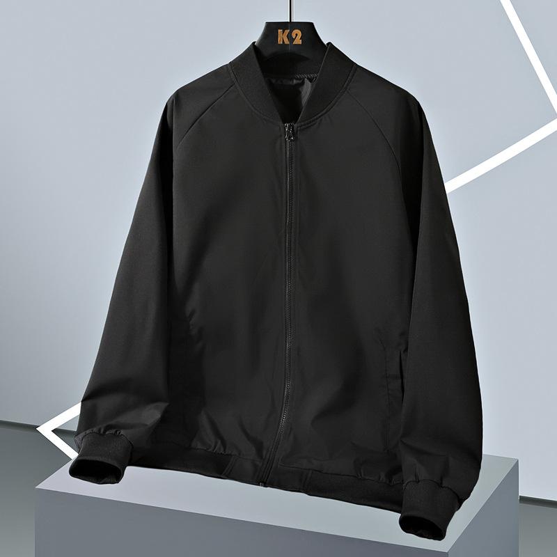 Jacket Men's Stand Up Collar Casual Versatile Loose Fashion Men's Jacket Solid Color Baseball Suit Men