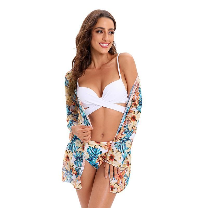 Bikini split suspender three-piece swimsuit women's bikini