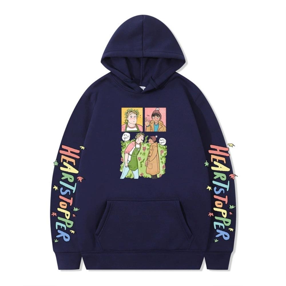 Unisex Heartstopper Hoodie Nick und Charlie Sweatshirt Grafisch Bedruckt Streetwear Hoodies für Paare Männer Frauen