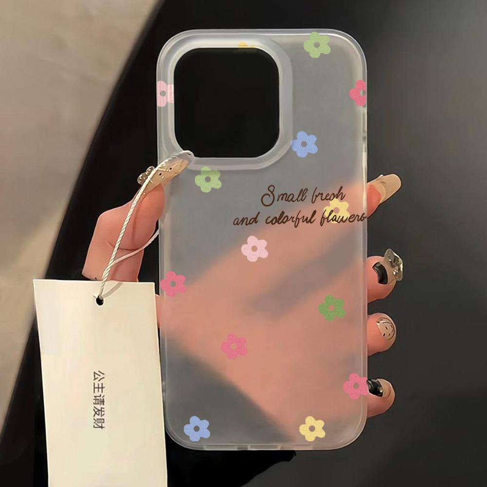 Huse pentru telefoane mobile pentru iPhone 11 13 15 Pro Max 12 14 Pro Max Husă iPhone 16 15 Plus 13 Pro 12 Textura mată Flori desenate pictate