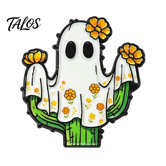 Spooky Clothing Accessories Halloween Cartoon Ghost Enamel Brooch, Metal Lapel Pin, Backpack Decoration Pin Sweater Cardigan Coat Suit Scarf