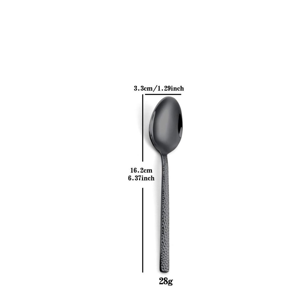 Cross Hammered Stainless Steel Cutlery Set - Luxury Knife, Fork, Spoon & Dessert Spoon