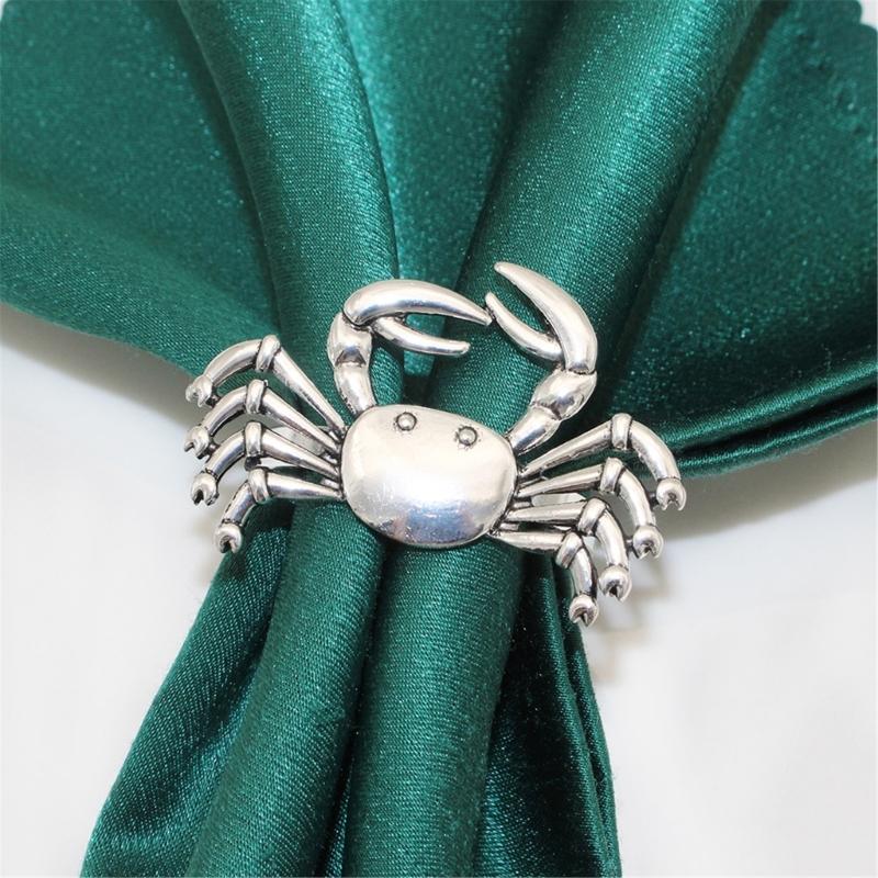 Elegant Gold Crablet Design Metal Napkins Clip Secure Holds Fabric Napkins for Dining Table Decoration