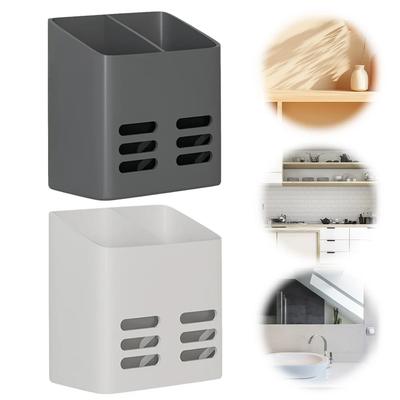 Wall Mount Bathroom Shelf with Drainage Holes No Drill Toiletries Shelves Multifunctional Bathroom Rack for Kitchen Bathroom