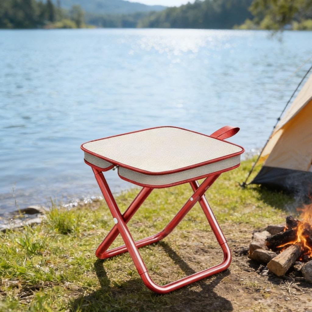 Portable Folding Stool Space-Saving Foldable Design Folding Camp Stool Mini Fishing Chair Sturdy Oxford Material For Campers