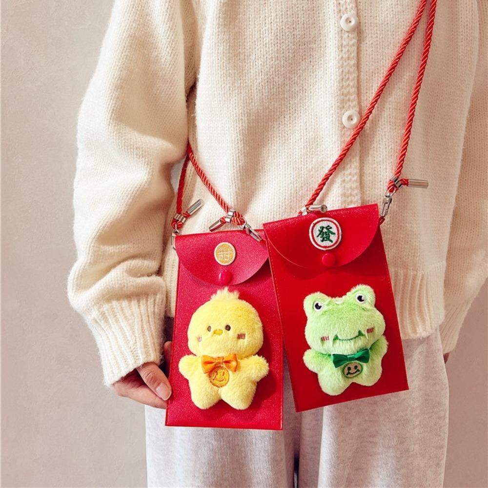 

Plush Rabbit Lucky Money Pockets PU Leather New Year Money Envelope Celebration Party Style 1