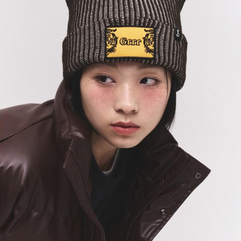 

BLACK SANDS Животный патч Тигр Двухцветная серьга Golden Brown_Free