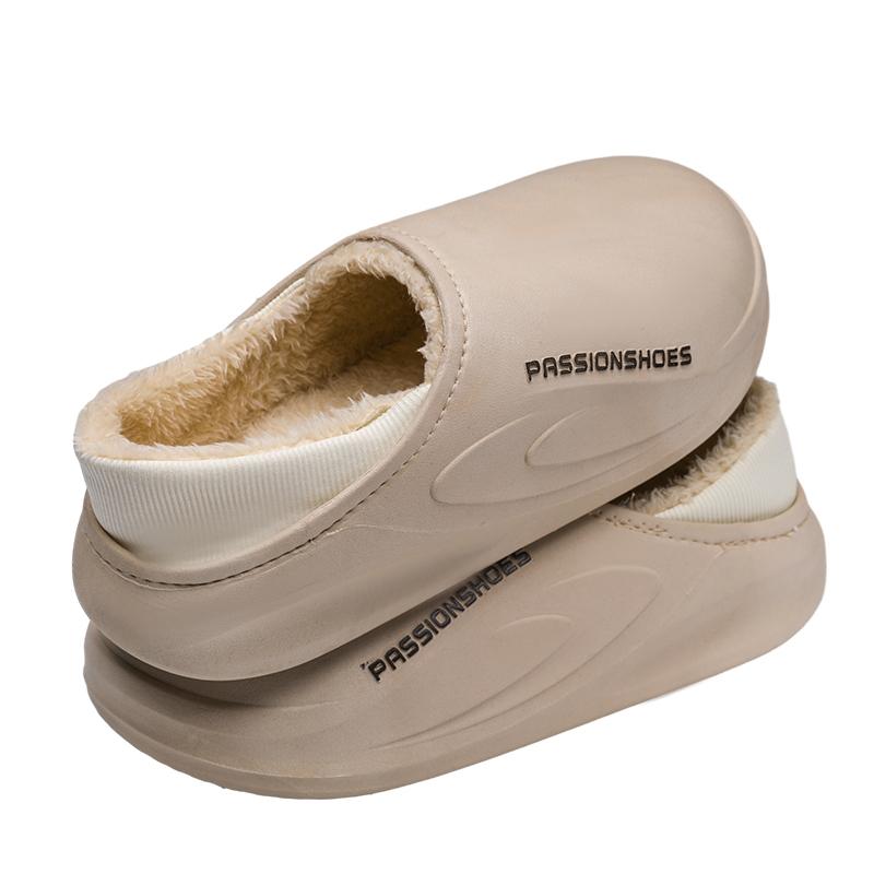 

Новые зимние мужские теплые туфли для дома из хлопка, уличные водонепроницаемые зимние туфли для пар, женская повседневная обувь, домашние тапочки, обувь для спальни 40-41 хаки