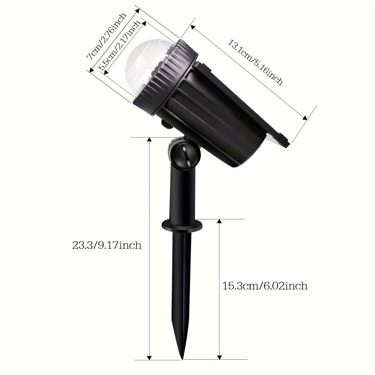 

Сонячна проекційна лампа 4-колірна регульована сонячна прожекторна лампа для вулиці водонепроникна для газону ландшафту різдвяної прикраси садових дерев