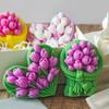 Multipurpose Tulips Candle Stand Sturdy Silicone Plaster Mould for Elegant Home Decoration Wedding and Festive Occasions