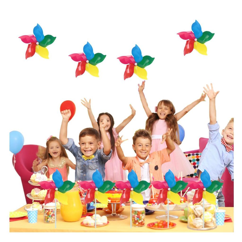 Windmills, Pinwheels, Children's Windmills, Plastic, 50 Pieces, Craft Pinwheel Toy DIY Kit - Decorative Kids Toy, Gardening, Party Decoration,