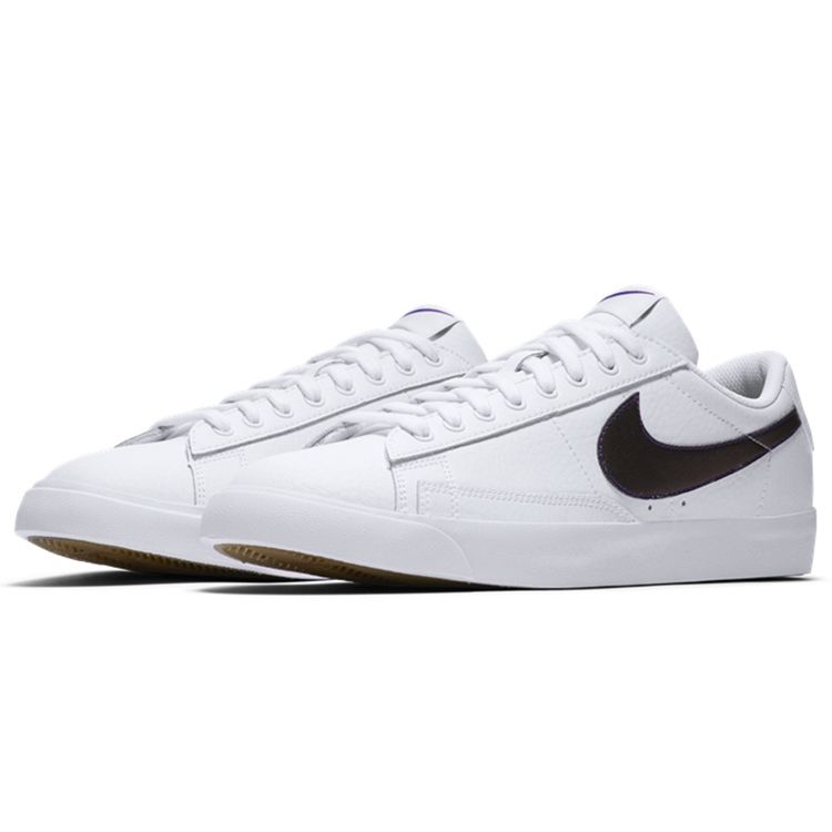 Nike Blazer Prm Su19 Casual Durable Low-Top Skate Shoes Men Sneakers White Purple BQ7460-100