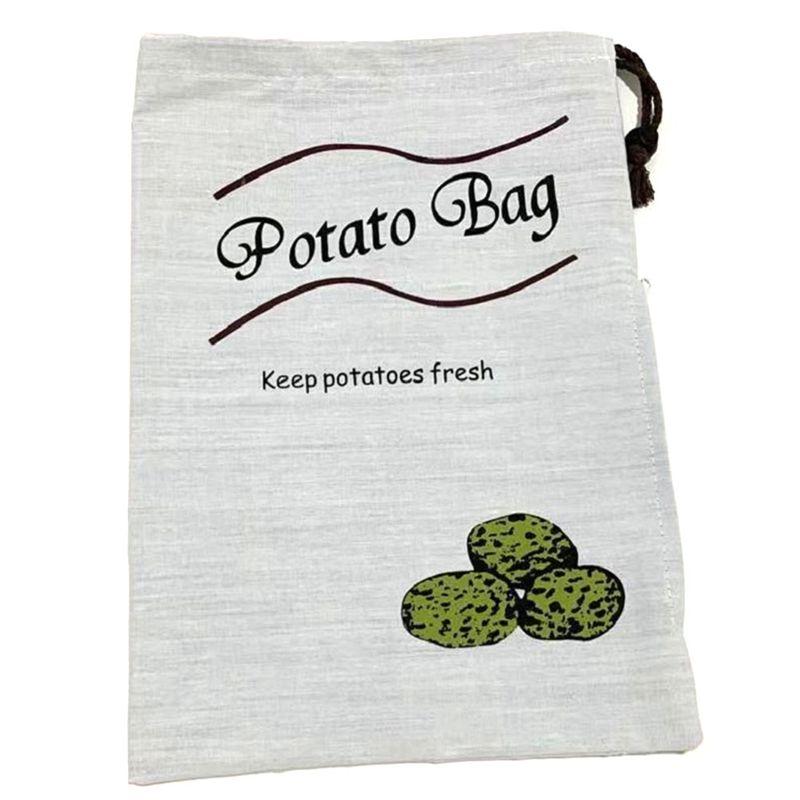 M-Modern-4PCS Potato Storage For Pantry I Potato And Onion Storage Bags With Side Zipper Farmhouse Onion Bag With Liner 35X26cm