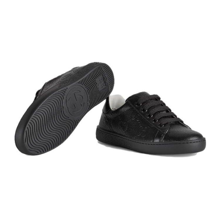 Gucci ACE Low Top Kids' Skateboarding Shoes Black Kids' 681377 UMT20 1000