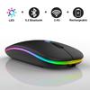 Bluetooth 5.0 Dual-Mode Silent Wireless Mouse for Apple Notebooks - Rechargeable and Quiet for Office Use